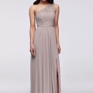 Davids bridal floor length one shoulder bridesmaid